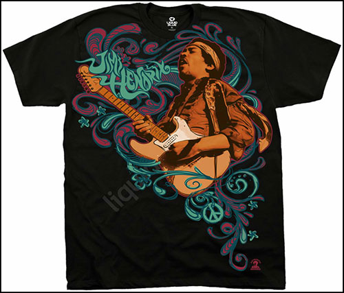  Liquid Blue - Jimi Hendrix - T-Shirt - Hendrix Peace