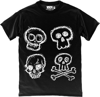  - Funny Skulls in Black