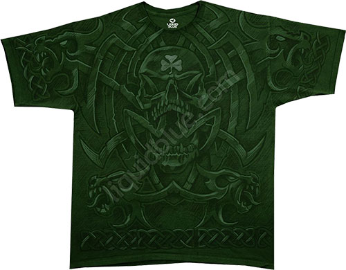  Liquid Blue - Skulls Green T - Shirt - Celtic Curse