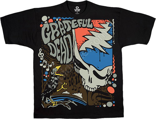  Liquid Blue - Crow Tales - Grateful Dead Black Athletic T-Shirt