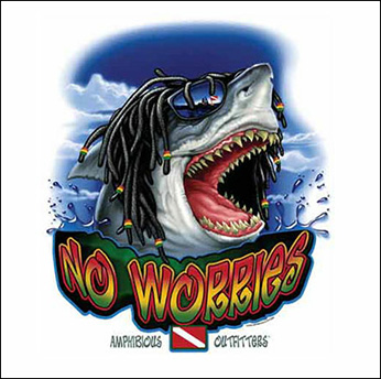 Amphibious -   - No Worries backprint with Pewter A-O Logo Front Print