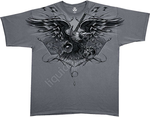  Liquid Blue - Musica Grey Athletic T - Shirt - Fire It Up