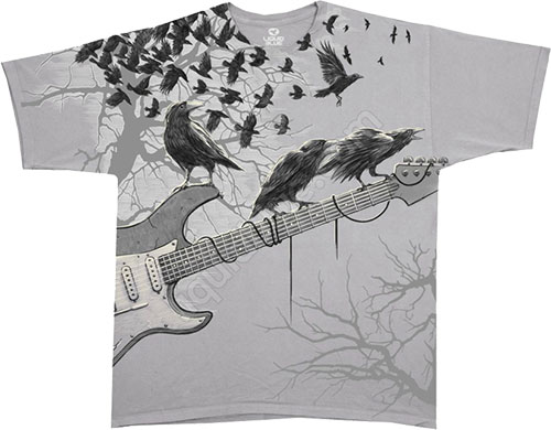  Liquid Blue - Musica Grey Athletic T - Shirt - Flock Rock