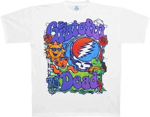  Liquid Blue - Hippie Days - Grateful Dead White Athletic T - Shirt