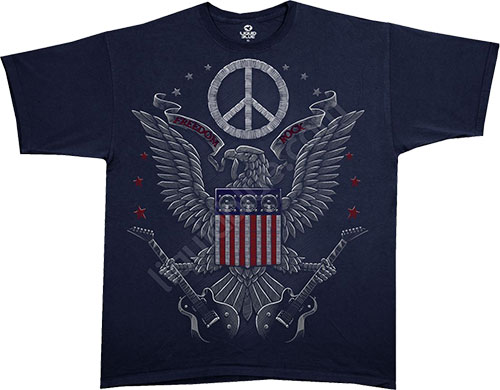  Liquid Blue - Americana - Athletic T-Shirt - In Rock We Trust