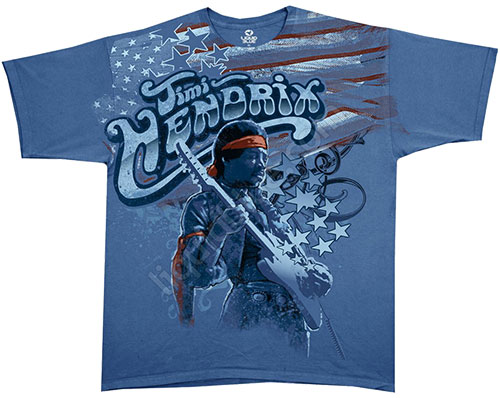  Liquid Blue - Jimi Hendrix - T-Shirt - Independence