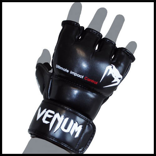 Venum -  - Impact MMA Gloves - Skintex Leather - Black