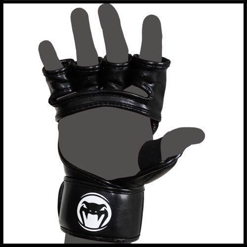 Venum -  - Impact MMA Gloves - Skintex Leather - Black