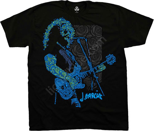  Liquid Blue - Jerry Swirl - Grateful Dead Black T - Shirt
