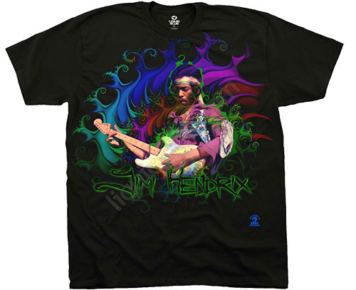  Liquid Blue - Jimi Hendrix - T-Shirt - Jimi Fractal