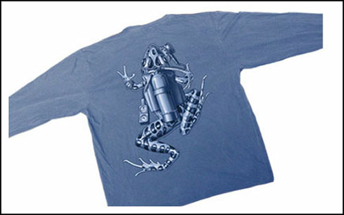 Amphibious -   - Scuba Frog Tone on Tone Long Sleeve T-Shirt