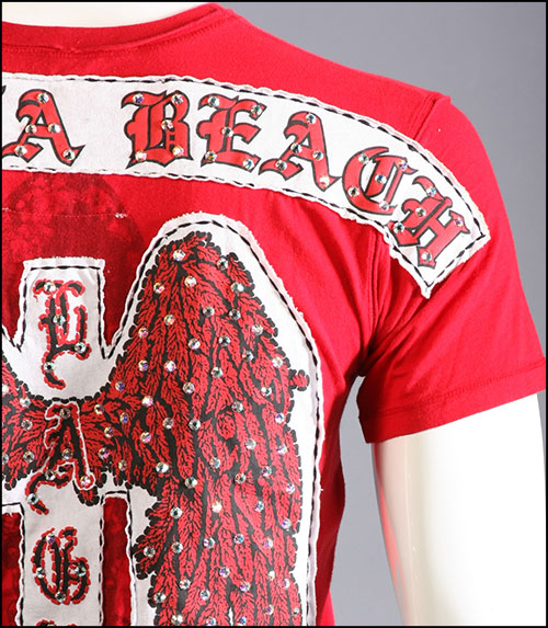 Laguna Beach -   - Mens Long Beach Red T-Shirt ( )