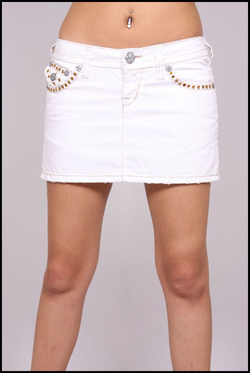 Laguna Beach -  - Redondo Beach White Mini Skirt (  2G - 288 )