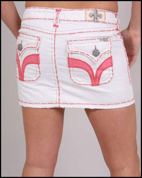 Laguna Beach -  - Seal Beach Rose Stitch White Mini Skirt