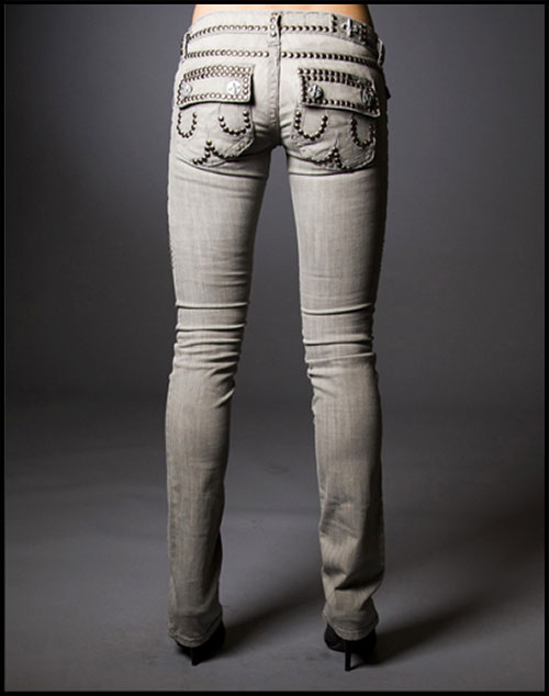 Laguna Beach -   - Womens Bolsa Chica Beach Grey Denim Straight Leg - Stud Collection