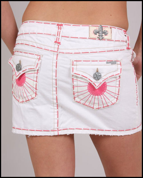 Laguna Beach -  - Womens Corona Del Mar Rose Stitch White Mini Skirt