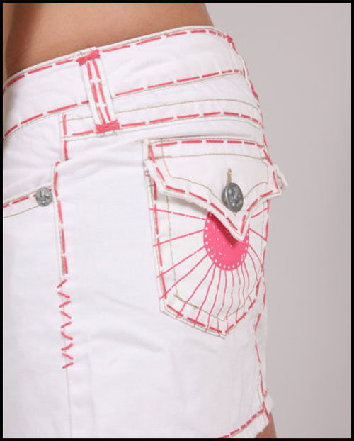 Laguna Beach -  - Womens Corona Del Mar Rose Stitch White Mini Skirt