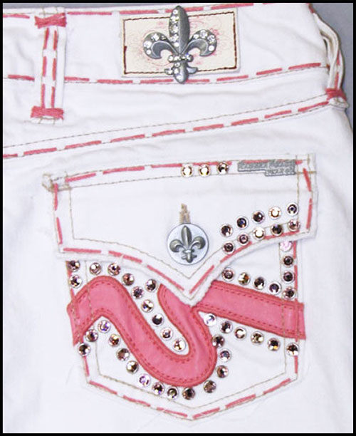 Laguna Beach -  - Womens Laguna Beach Pink Stitch White Wash Mini Skirt (  2G - 288 )