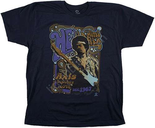  Liquid Blue - Axis - Jimi Hendrix Navy T-Shirt