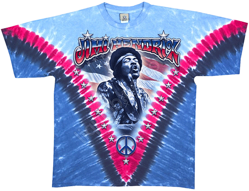 Liquid Blue - Jimi Flag - Jimi Hendrix Tye Dye T-Shirt
