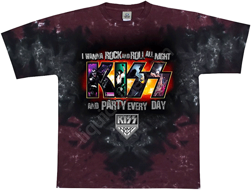  Liquid Blue - Party Every Day  - Kiss Tie-Dye T-Shirt