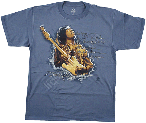  Liquid Blue - Story Of Life - Jimi Hendrix Navy T-Shirt
