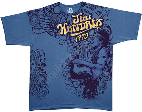  Liquid Blue - Jimi Hendrix - Athletic T-Shirt - Paisley Haze