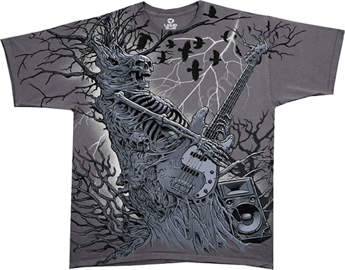  Liquid Blue - Musica Gray Athletic T - Shirt - Rockpocalypse