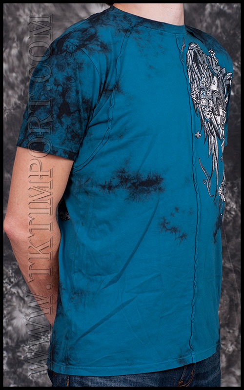 Raw State -   - CROSSED - PACIFIC BLUE/BLACK CRYSTAL WASH