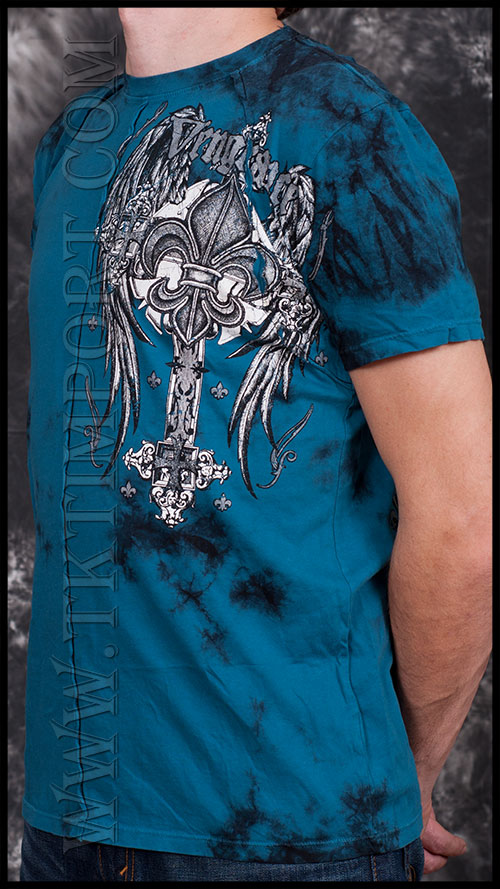Raw State -   - CROSSED - PACIFIC BLUE/BLACK CRYSTAL WASH