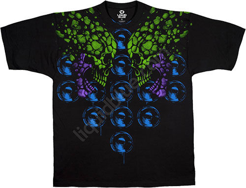  Liquid Blue - Musica Black Athletic T - Shirt - Sonic Heads