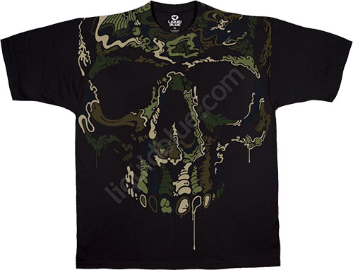  Liquid Blue - Skulls Black Athletic T - Shirt - Special Ops
