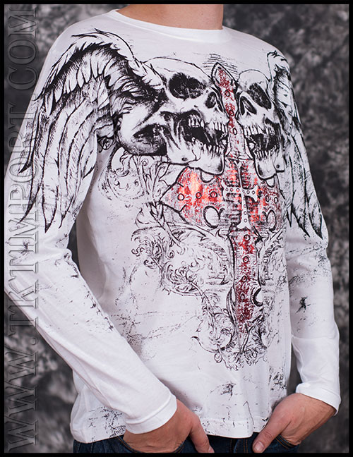     - Xzavier - Skull Wings and Cross - White