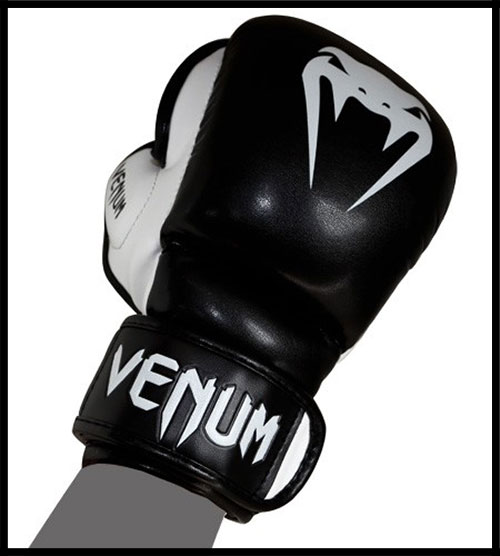 Venum -  - Sparring Black MMA Gloves- Skintex