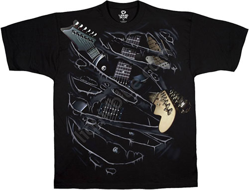  Liquid Blue - Musica Black Athletic T - Shirt - Tangled Up In Blues