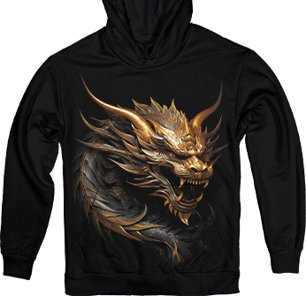 Golden Dragon in Black