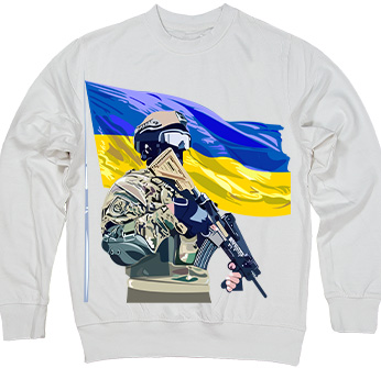  - Ukrainian Flag and Warrior