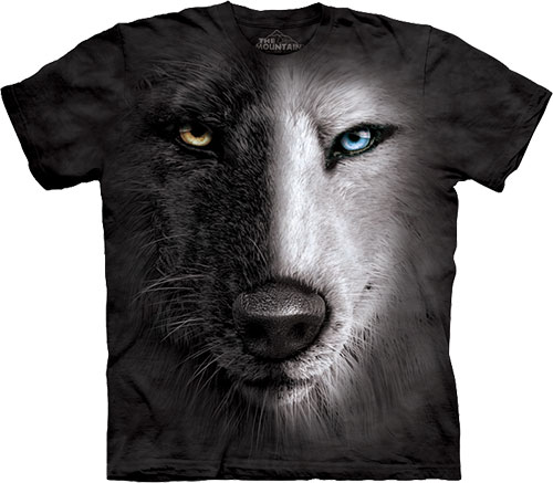 Футболка The Mountain - Black And White Wolf Face - Волк