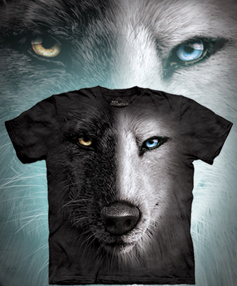 Футболка The Mountain - Black And White Wolf Face - Волк