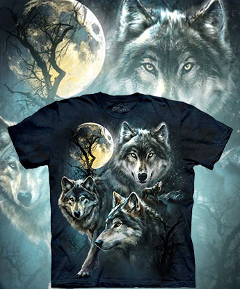 Футболка The Mountain - Moon Wolves Collage - Волк