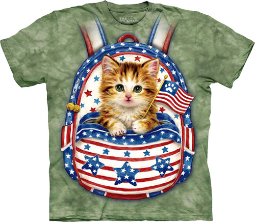 Футболка The Mountain - Patriotic Backpack Kitten