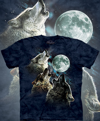 Футболка The Mountain - Three Wolf Moon in Blue - Волк
