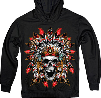 Indian Skull in Black