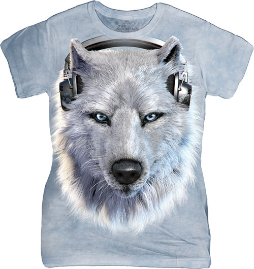 Футболка Женская The Mountain - White Wolf DJ - Волк