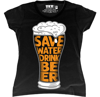 Save Water Drink Beer in Black