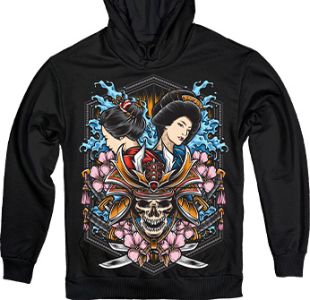 Geisha Skull in Black