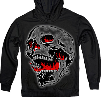 Burning Skull in Black