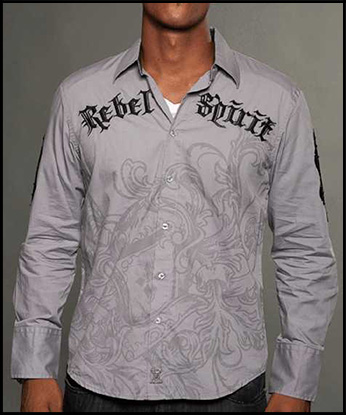 Rebel Spirit - Мужская рубашка - LSW121386 - GREY