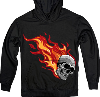 Fire Skull in Black