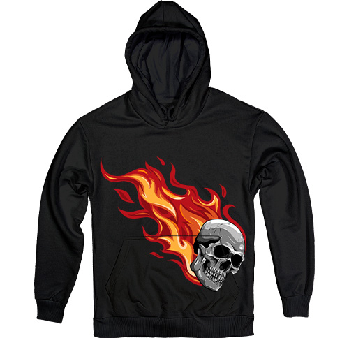  - Fire Skull in Black